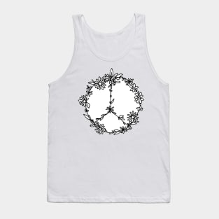 Floral Doodle Peace Sign Tank Top